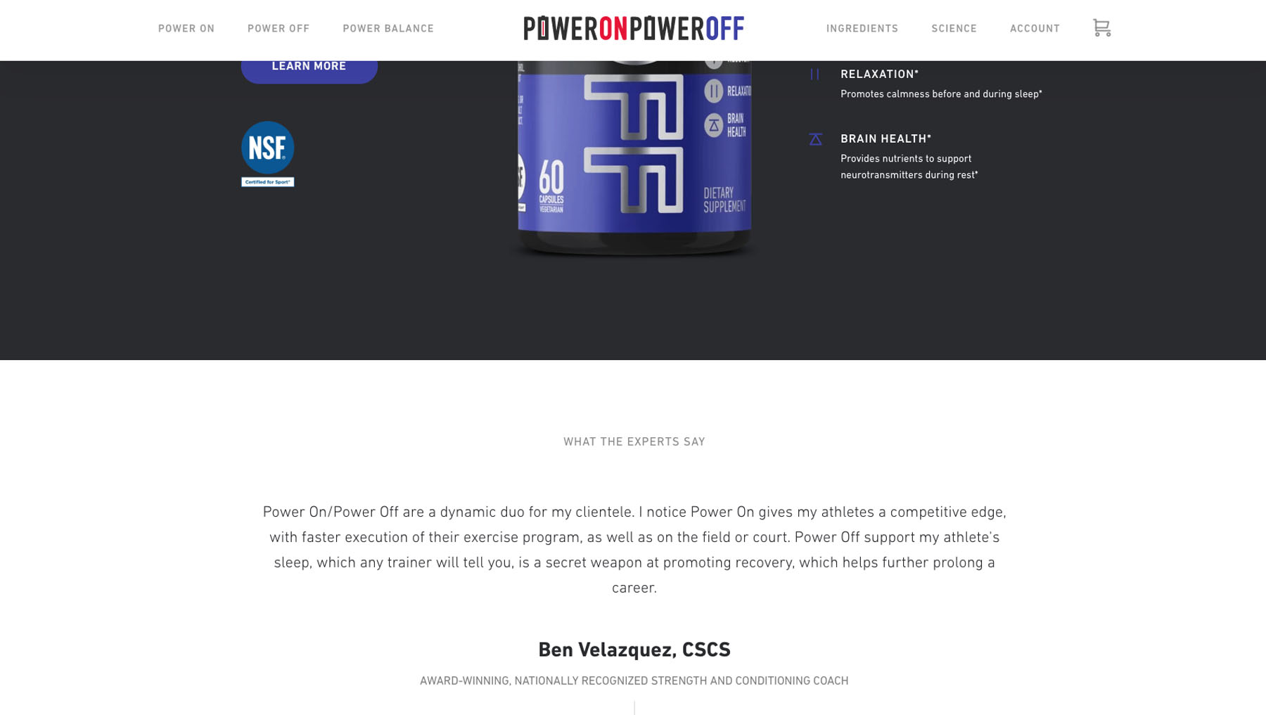 Customer reviews at the landing page of PowerOnPowerOff eCommerce website 